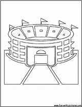 Coloring Stadium Pages Baseball Field Cutout Printable Template Mlb Fun Kids Popular sketch template