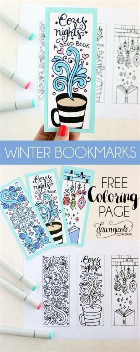 winter bookmarks coloring page printable coloring pages coloring