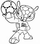 Mascot Coloring Fifa Cup Pages Morningkids Voetbal Mundial Football sketch template
