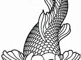 Fish Pages Coy Coloring Getcolorings Outlines Koi sketch template