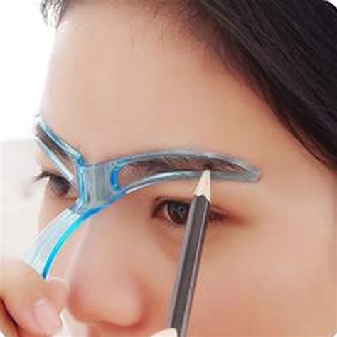 pc blue eyebrow stencil shaping grooming eye brow guide model drawing