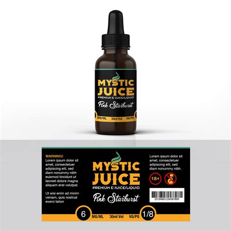 elegant playful label design  mystic juice usa  pinky design
