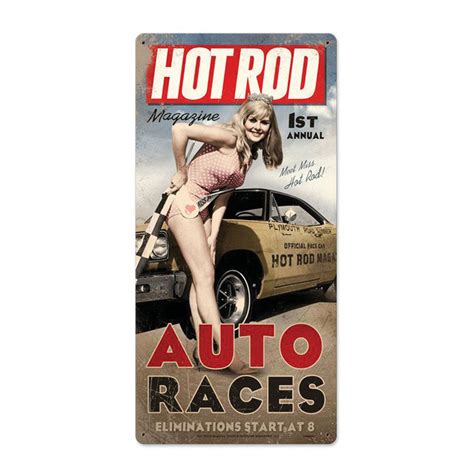 Hot Rod Pin Up Metal Sign Military Issue The 1 Source For High