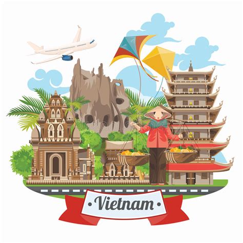 travel  vietnam poster  airplane set  traditional vietnamese