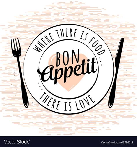 food related kitchen typography quote bon appetit vector image