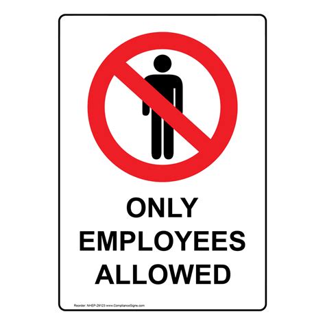 employees allowed sign  symbol nhe