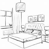 Bedroom Drawing Furniture Pencil Sketch Interior Room Drawings Hand Dream Drawn Getdrawings Clip Clipart Color sketch template