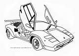 Coloring Cars Sports Car Pages Racing Lamborghini sketch template