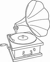 Vinyl Coloring Book Record Player Sweetclipart Via sketch template