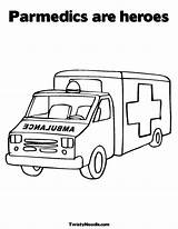 Emt Paramedic Starry Ambulance sketch template