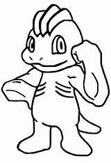 Pokemon Machop Coloring Drawings sketch template