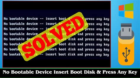 fixed  bootable device insert boot disk  press  key youtube