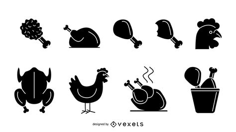 isolated chicken icon set vector