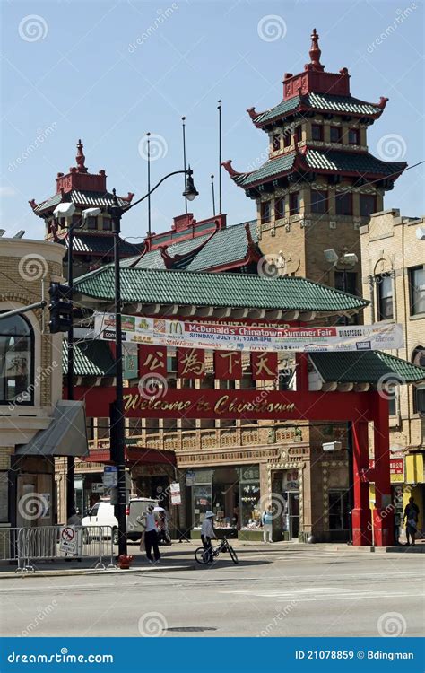 chicago chinatown editorial stock image image  famous