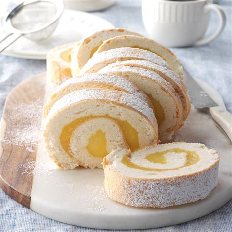 moist lemon angel cake roll recipe taste of home