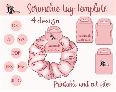 scrunchie display card template scrunchie tag svg headband etsy australia