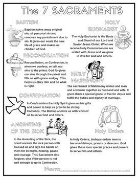 catholic   sacraments poster coloring page worksheet