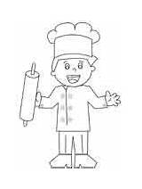 Coloring Chef Baker Pages Chefs Boy Ws sketch template