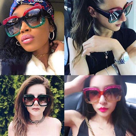 new oversized square luxury sunglasses gradient lens vintage women