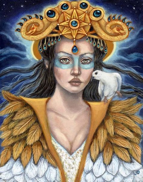 ishtar goddess pagan illustration fine art print image  ishtar goddess