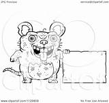 Ugly Outlined Rat Sign Clipart Cartoon Thoman Cory Coloring Vector Illustration Royalty Collc0121 sketch template