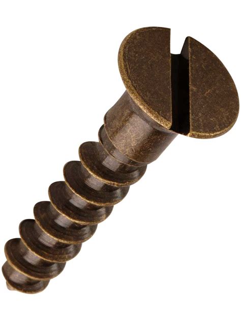 10 X 1 Inch Brass Flat Head Slotted Wood Screws 25 Pack House Of
