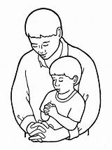 Father Son Coloring Dad Clipart Drawing Pages Praying Lds Prayer Fathers Printable Child Color Boy Kids Symbols Pray Clip Colouring sketch template