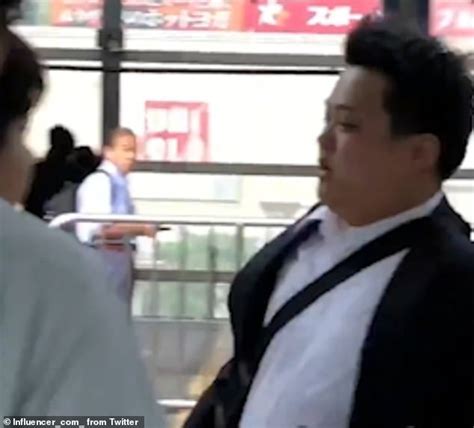 japanese schoolgirls chase down a chikan men who grope women on trains on a station