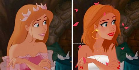 artist reimagines disney characters as modern day women and men people