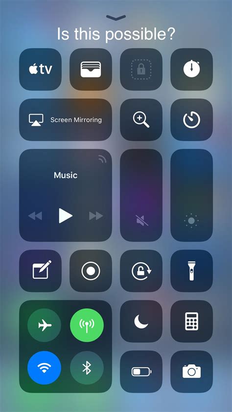 ios     customise  fixed controls   top