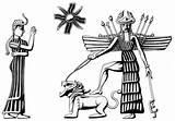 Inanna Goddess Ishtar Symbol Lion Star Symbols Mesopotamia Sumerian Venus Her God Roaring Ancient Anunnaki Gods Ninhursag Who Sumeria Ereshkigal sketch template