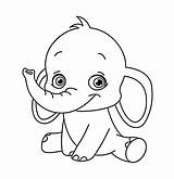 Coloring Pages Cute Animal Disney Elephant Baby Drawings Easy Drawing Kids Printable Things Animals Color Printables Christmas Draw Realistic Colouring sketch template