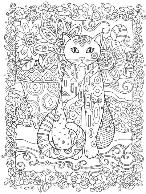 cat  flowers coloring pages