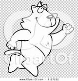 Leaping Cat Happy Outlined Coloring Clipart Cartoon Vector Thoman Cory sketch template