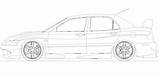 Evo Mitsubishi Template Coloring Pages Car Auto Sketch Color Wheels sketch template