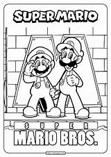 Bros Coloriage Luigi Supermario Coloringoo Nintendo sketch template