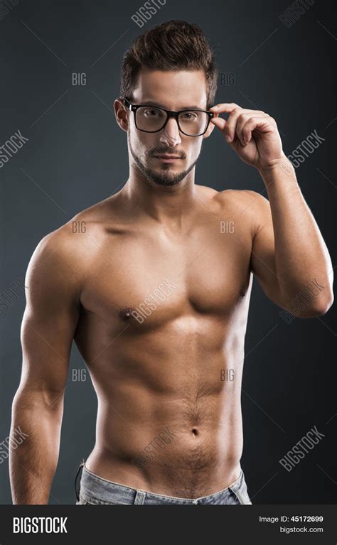 Shirtless Male Model Posing Glasses Image And Photo Bigstock