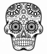 Teschi Skull Coloring Pages Sugar Nero Bianco Tattoo Messicani sketch template