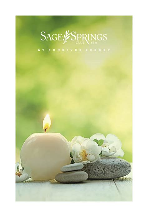 sage springs spa services menu  behance