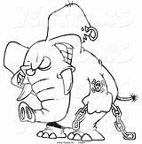 Elephant Drawing Cartoon Evil Coloring Chain Pages Vector Republican Carrying Outlined Getcolorings Getdrawings Ron Leishman sketch template