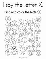 Letter Coloring Spy Pages Twistynoodle Preschool Letters Alphabet sketch template