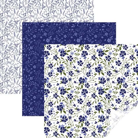 cricut patterned vinyl bloom blue sampler   sheets walmartcom