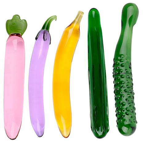 glass dildo for women masturbation sex toy fruit vegetable artificial