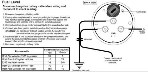 autometer fuel gauge wiring diagram laceness