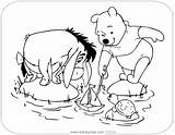 Pooh Coloring Winnie Pages Eeyore Disneyclips Playing Boat Paper sketch template