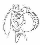 Jar Binks Coloring Drawing Pages Skill sketch template