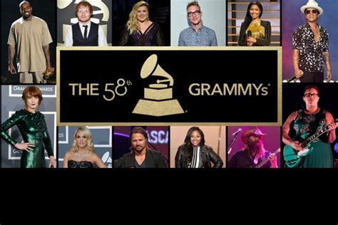 the 58th grammy awards nominees for 2016 edition