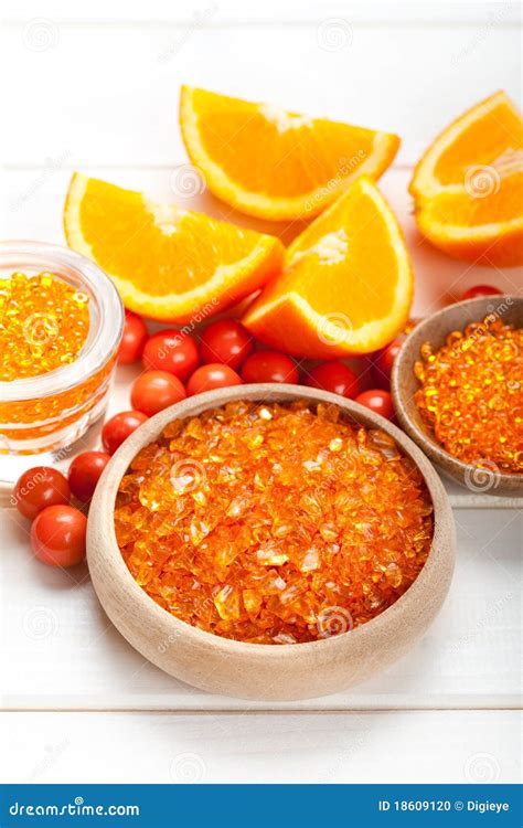 orange spa stock photo image  treatment orange minerals