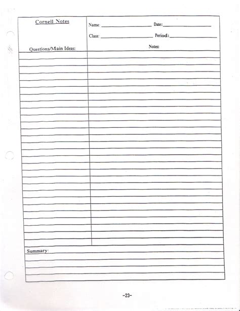 images  printable cornell note sheet avid cornell note sheet