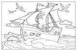Ship Pirate Coloring Kleurplaat Piraten Pages Piraat сoloring Printable Kleurplaten Coloringtop sketch template